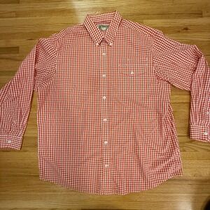 Duluth Trading Co Red Gingham Shirt XL | 100% Cotton Button Down‎ Work Shirt